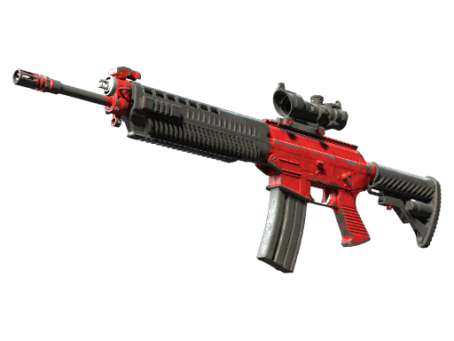 SG 553 | Candy Apple (Battle-Scarred)